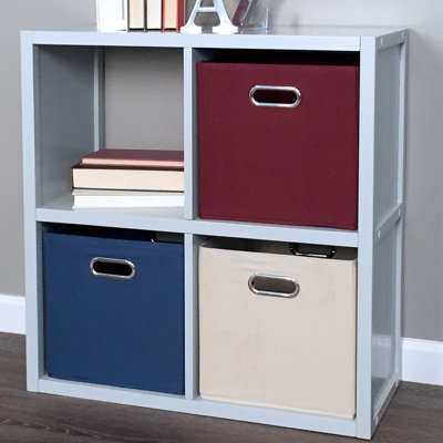 John Louis Cube Systems 27.75" H x 25.5" W Solid Wood Cube Bookcase with Bins