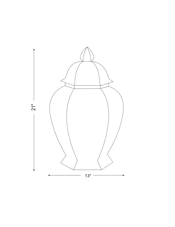 Braganza White/Blue Jar, 21" H x 13" W x 12" D