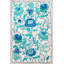 Tapis lavable décoratif à motif floral abstrait turquoise-1113415208