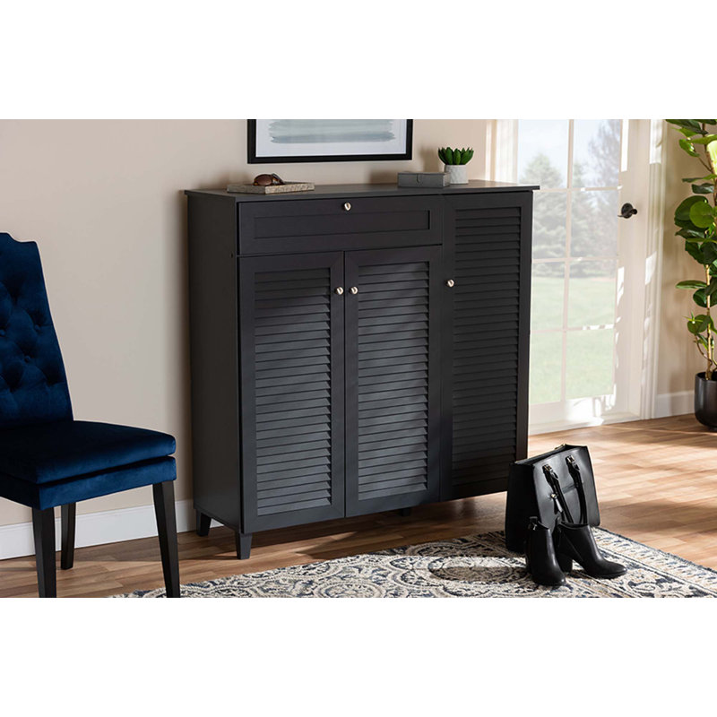 Shoe Storage Cabinet, Off Black