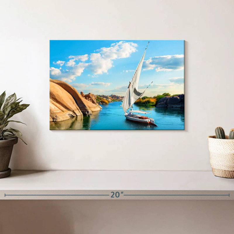 Meil River Nile Boat, H 8 po x l 12 po