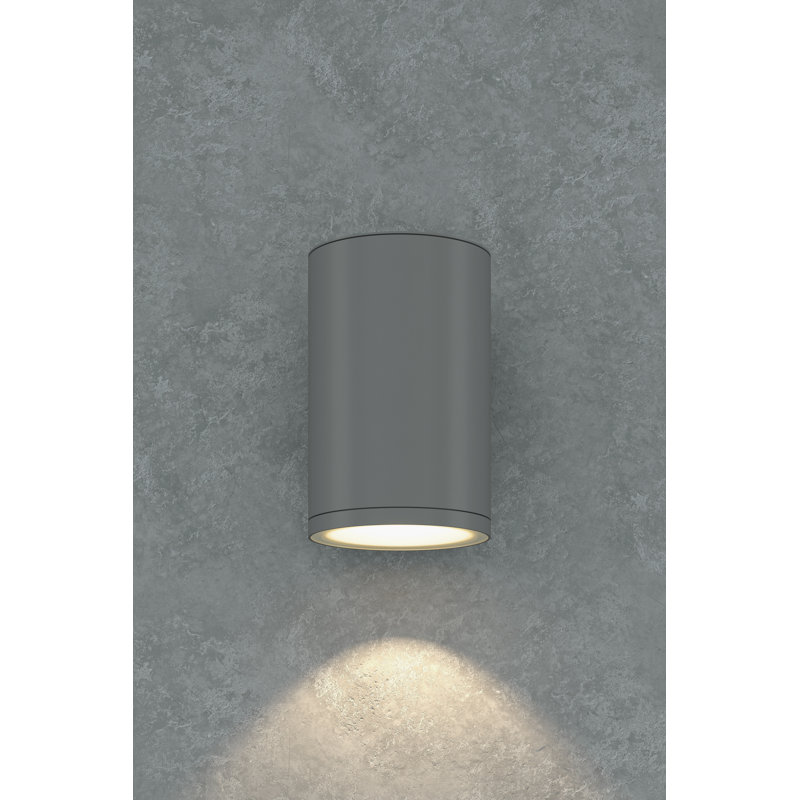 Outdoor Cylinder 6" Down Wall, Silver