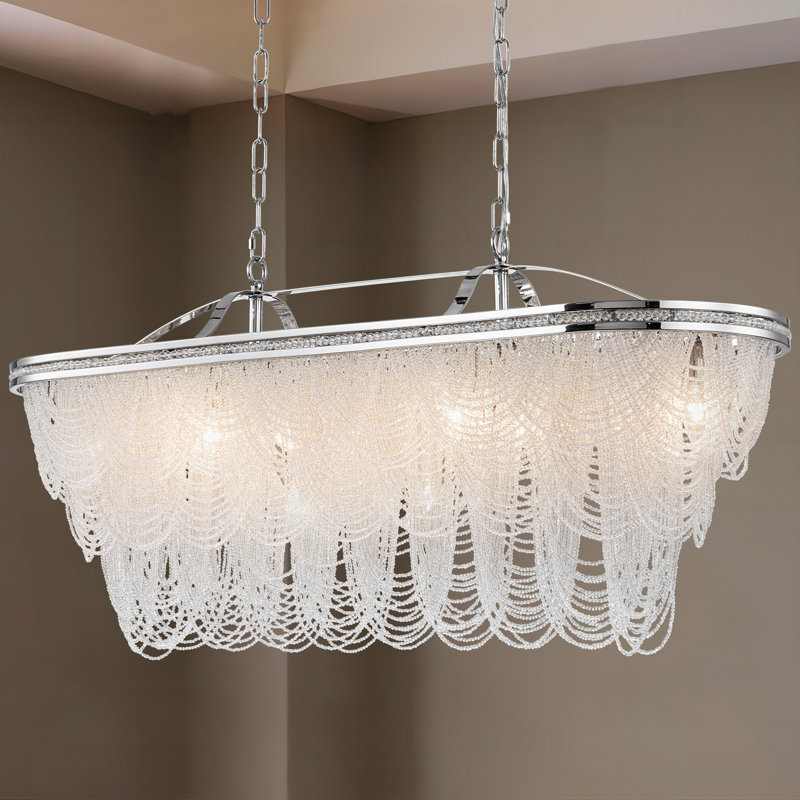 Khennedi 8-Light Crystal Kitchen Island Pendant