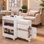 Repose-pieds de pédicure extensible avec coussin en polyuréthane, tabouret de bain de pieds mobile de 14,5 po avec roulettes verrouillables et rangement, chariot de pédicure peu encombrant pour salon, Nail Tech, spa