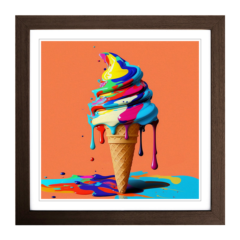 Ice Cream Fauvism - Framed Print, Walnut