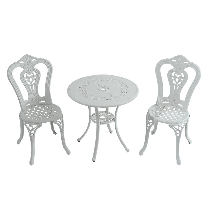Miller 2 - Person Patio Dining Set with Round Table, White
