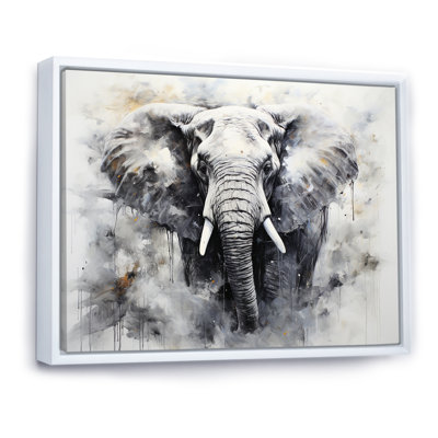 Noir et blanc doux éléphants géants