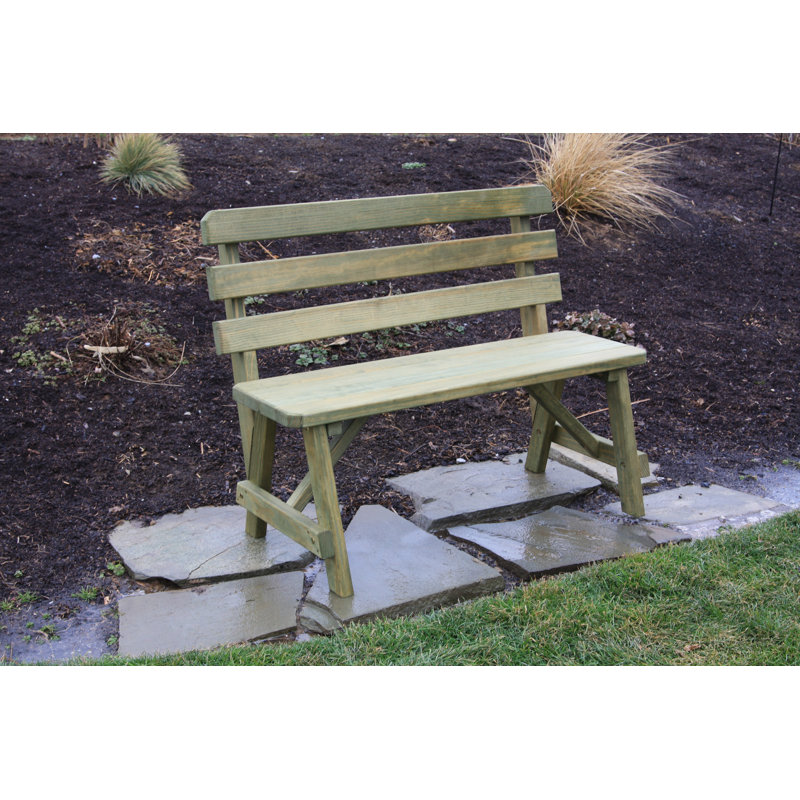 Banc de jardin traditionnel Hurtt, Brut, 34" x 33" lx 24" D