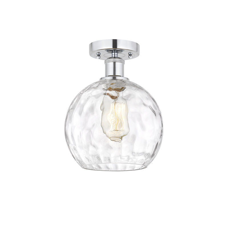 Plafonnier semi-encastré 1 lumière Cindi, H 10,13 po x l 8 po x P 8 po, Chrome poli