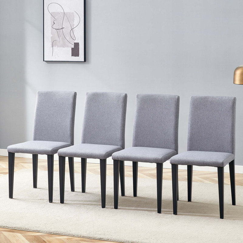 4 Linen-Cotton Dining Chairs, Simple And Versatile, Comfortable And Accompanied(Set Of 4)