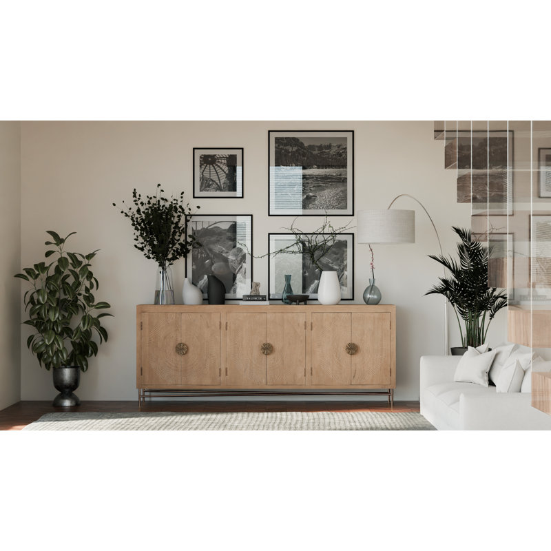 Aarohi 95'' Solid Wood Sideboard, Natural