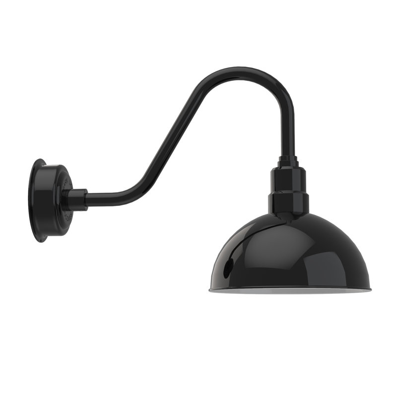 Luminaire de grange d'extérieur Abbie, Noir, H 17,12 po x l 12 po x P 25 po