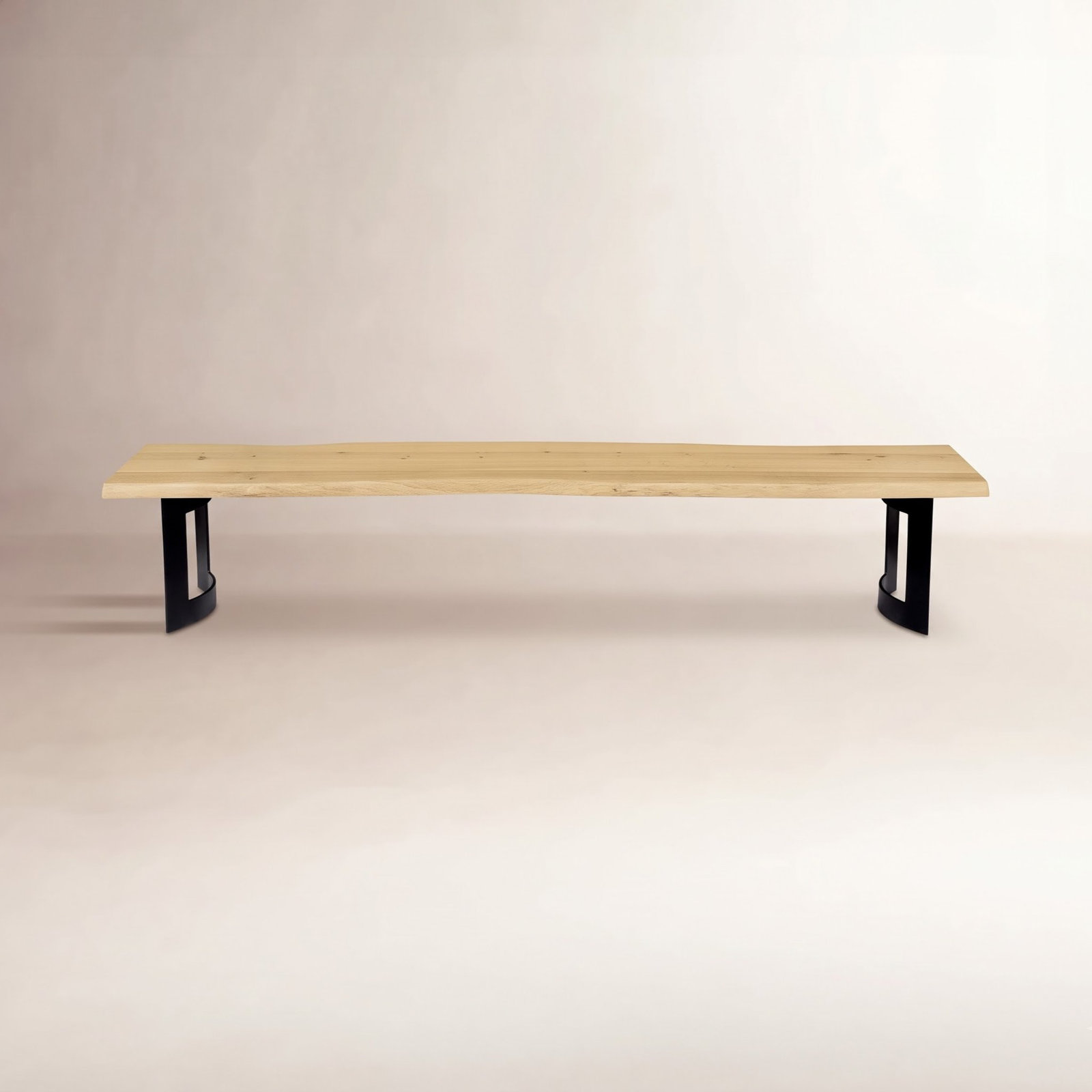 Burnell Solid Wood Dining Bench, 18.5" H x 92" L x 15" D, Brown/Black