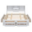 Structure de lit plateforme surdimensionnée avec tiroirs de rangement sous le lit et tête de lit rembourrée - L 91 po x l 80,3 po-53751734
