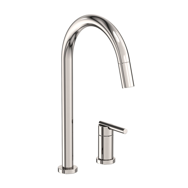 East Linear Pull Down Single Handle Kitchen Faucet, Polished Nickel (PVD)
