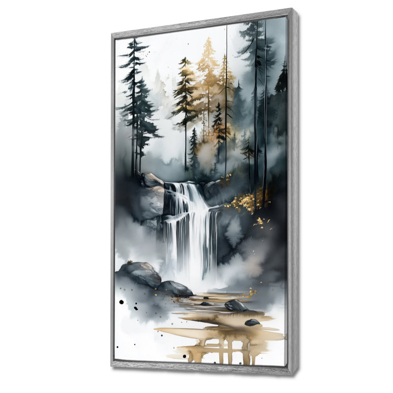 «Gray Gold Chamberlin III - Gray Dramatic Large», reproduction d'art sur toile encadrée nature, H 20 po x l 12 po
