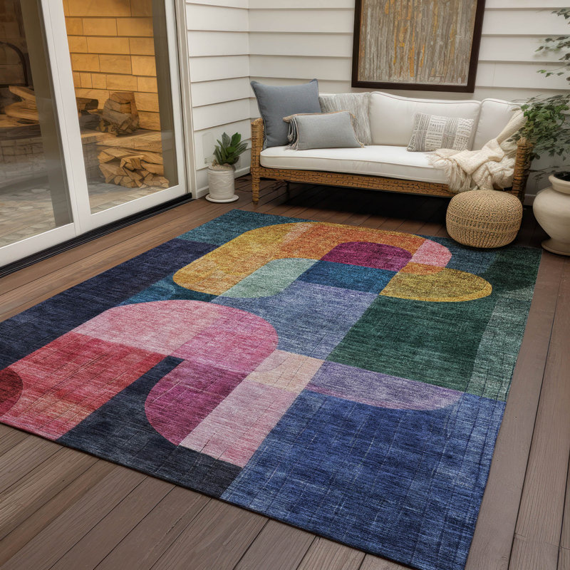 Tapis intérieur / extérieur vert Milo , 8' x 10'