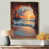Toile avec cadre flottant or