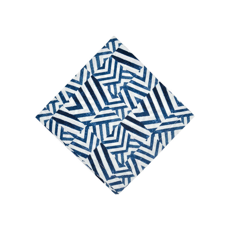 Tile Napkins, Set Of 4, Navy/White