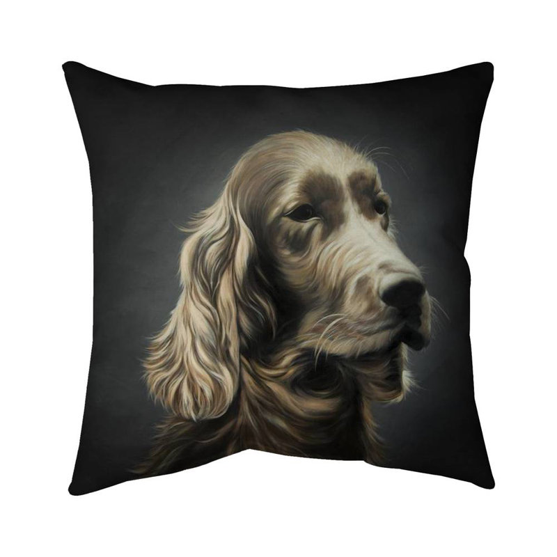 Field spaniel - 18"x18" Throw pillow cover - Poly twill - Print on demand
