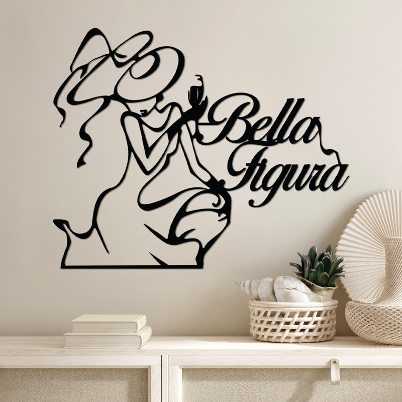 Stylish Decorative Metal Wall Accessory, Black Finish, 22.0 x 18.1 inches | 100% Metal, Thickness: 0.06 inches | Lightweight Design (0.9 lbs) | Perfect for Home Decor & Office Accent, Modern Elegance