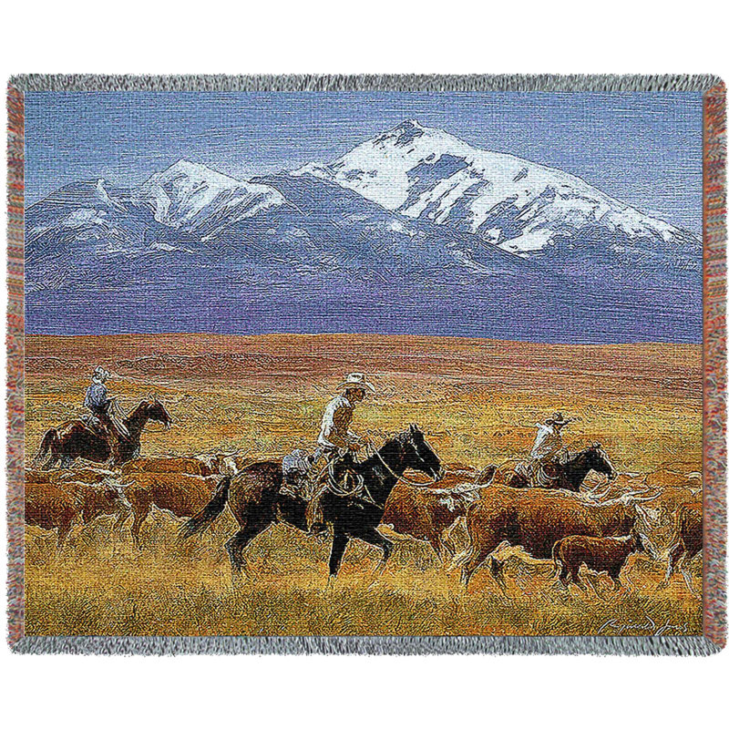 Pure Country Weavers Homeward Bound Blanket by Reginald Jones - Gift for Horse Lovers - Western Throw Woven from Cotton - Made in the USA (72x54)