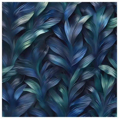 Blue Green Tropical Leaves Bedding Foliage Bedspread Nature