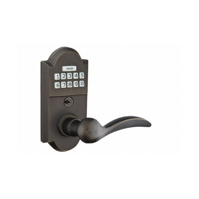 Levier de porte à clé avec rosette Durango, Bronze moyen, Droite