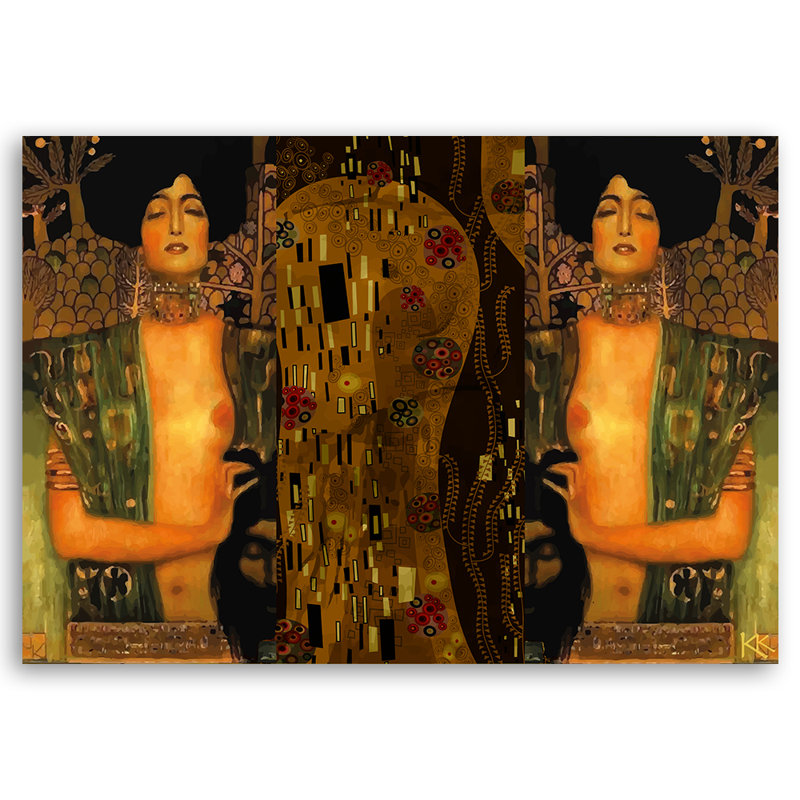 Judith And Holofernes Gustav Klimt - No Frame Print on Canvas, 70cm H x 100cm W