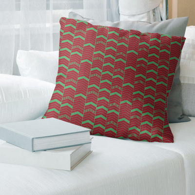 Housse de coussin décoratif à motif à chevrons à chevrons Football Team Stripes