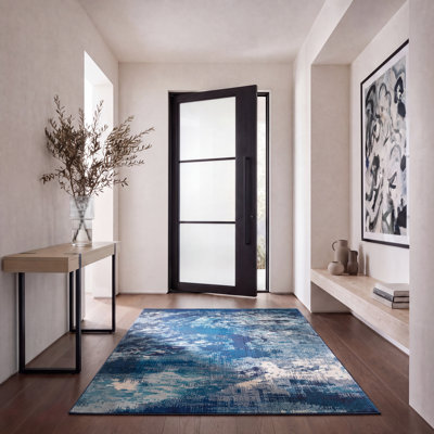 Etta Abstract Light Blue/Green Area Rug
