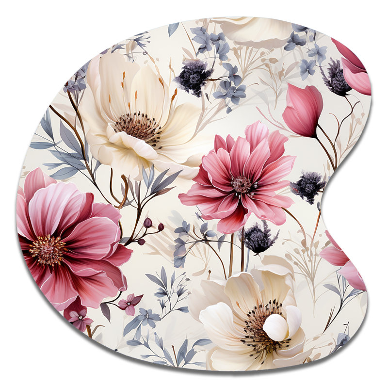 Hamrick - Décoration murale irrégulière en métal à motif floral, H 33 po x l 33 po