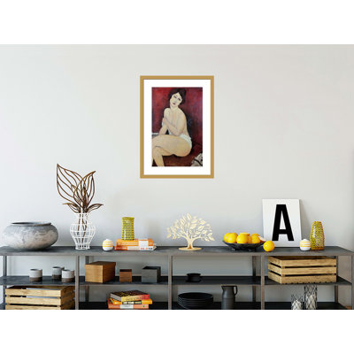 Large Seated Nude by Amedeo Modigliani - Framed Giclee Print