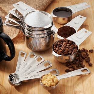Stainless Steel Measuring Cups - 5 Piece Heavy Duty Measuring Cup Set with  Storage Ring