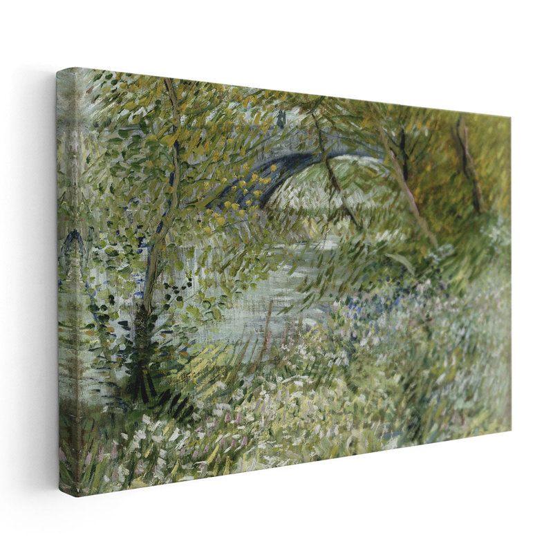 River River in Springtime, 1887 - reproduction d'art sur toile, H 32 po x l 48 po