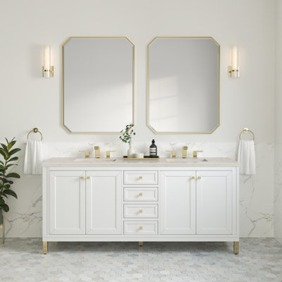 Meuble-lavabo double 72 po avec chargeur sans fil Freepower Chicago