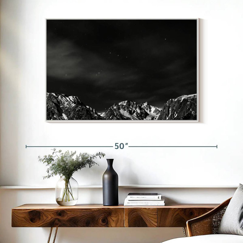 Starlit Sierra Nevada, Cadre flottant blanc, 40 po x 27 po