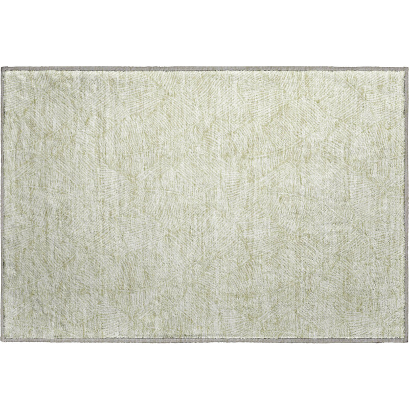 Premium Machine Washable Prisco Aloe Rug, Rectangle 1'8" x 2'6"