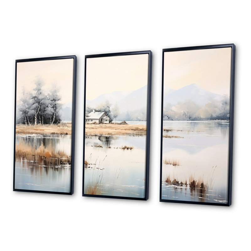 Ensemble de salon Scenic Lake House Tranquility II - Lakes Lakehouse, Cadre flottant noir, H 40 po x l 60 po x P 1 po