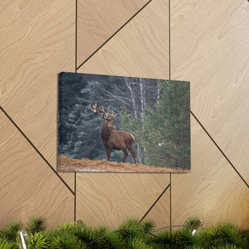 Art mural majestueux avec cerf adulte, H 12 po x l 16 po