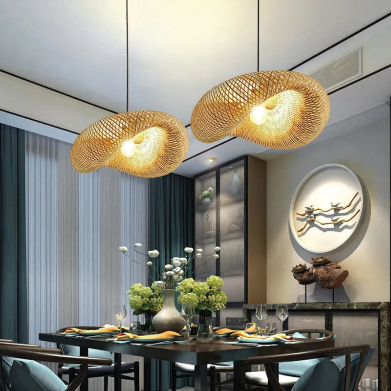 Alyzabeth 1 - Light Natural Chandelier Pendant, 15cm H x 50cm W x 50cm  D