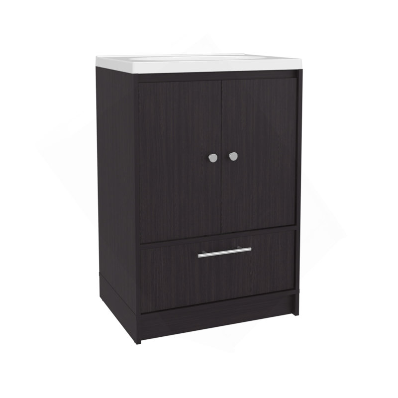 Bathroom Vanity With Two Doors, Two Drawers Madison, Black, Black