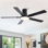 Ventilateur de plafond encastré noir 52 pouces Mordern