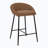 Glam Upholstered Counter Stool with Metal Frame