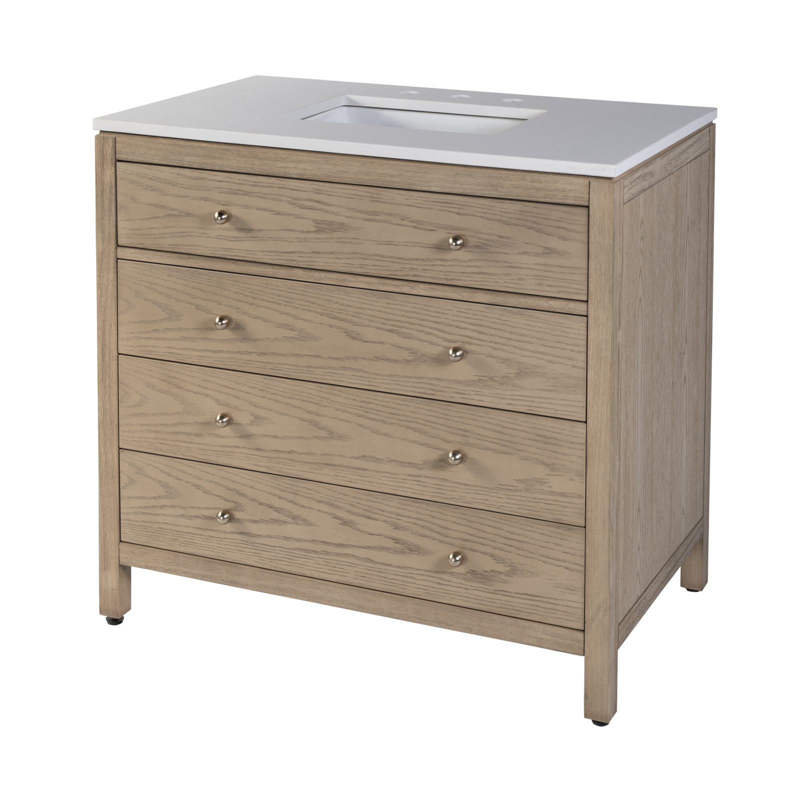 Celine 36" Acacia Single Bathroom Vanity, Light Oak