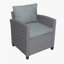 Ensemble de 6 chaises d'extérieur en osier de rotin pour patio, chaise, tabourets et table, gris