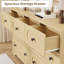 Grande commode en bois de 55 pouces de style Mid-Century moderne avec tiroirs de rangement profonds et boutons en métal