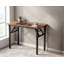 Bureau d'ordinateur pliant brun de 35,8 pouces, aucune installation requise, portable, peu encombrant, pratique pour les dortoirs et les petits appartements, idéal pour les études et le travail de bureau.
