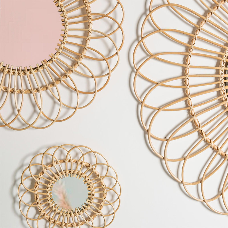 Rattan Flat Wall Mirror
