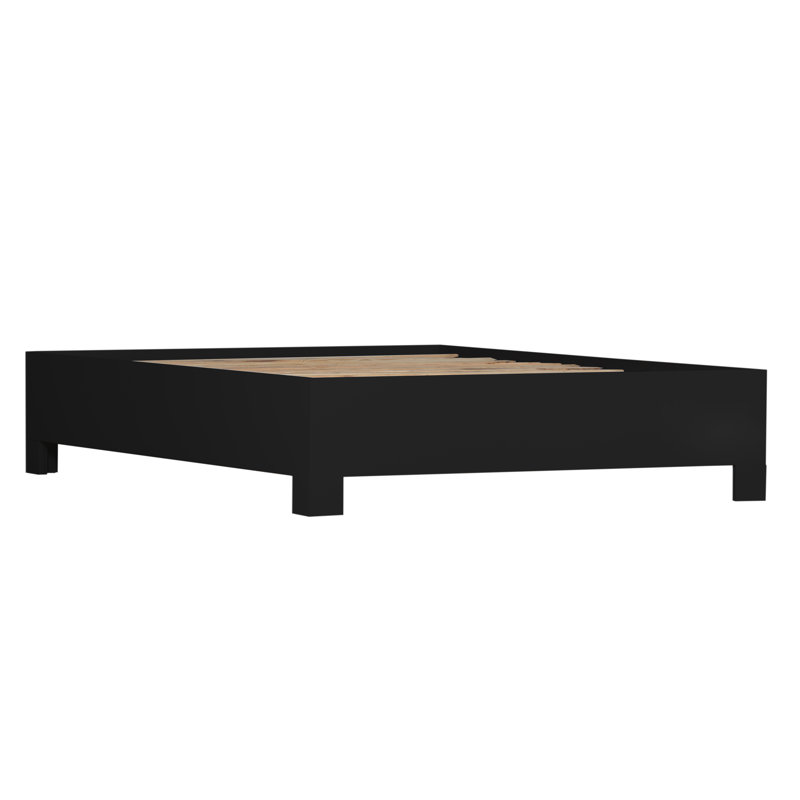 Silas King Platform Bed, Light Blue, King, Black